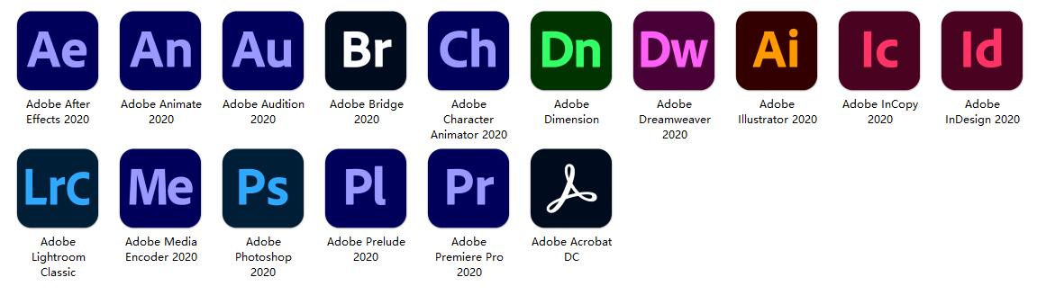 Adobe软件|嬴政天下 Adobe 2020全家桶大师版直装多语言版 Win破解版下载