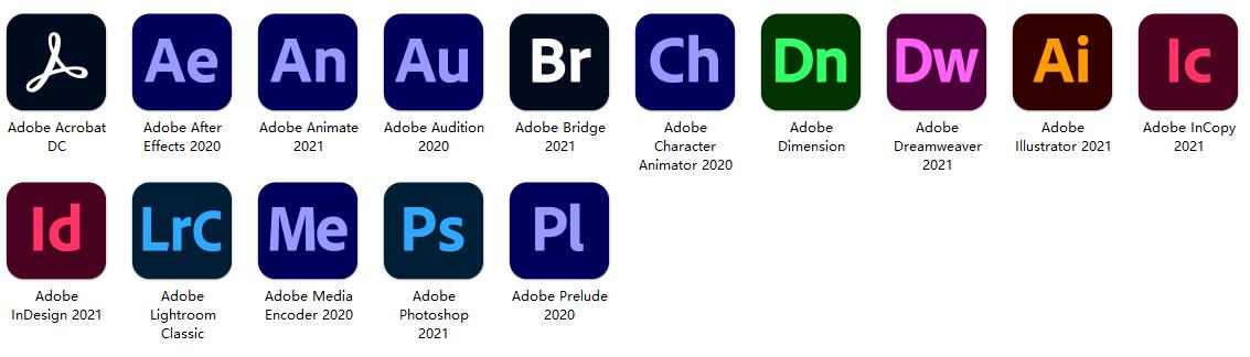 Adobe 2021全套软件合集破解版下载|Adobe 2021Win版系列软件大师版全家桶直装整合版