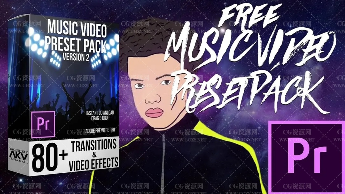 PR转场预设|Akvstudios Music Video Preset Pack v1 & v2|MV音乐类转场特效素材包