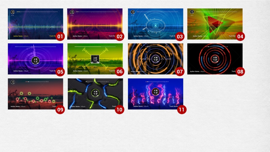 AE模板|50组创意音乐波形可视化动画音乐展示台|50 Audio Spectrum Music Visualizers