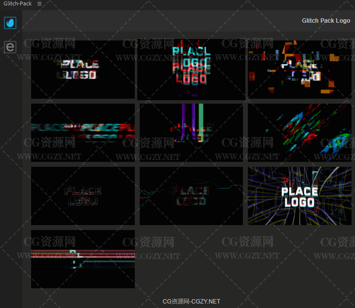 AE脚本-数字故障干扰失真文字标题LOGO动画 Glitch Digital Title Logo Pack