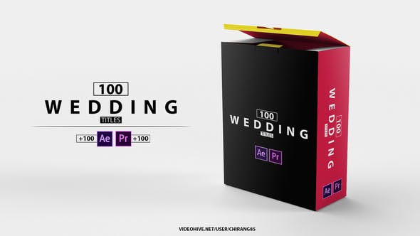 AE/PR模板|100组唯美浪漫婚礼标题新郎新娘姓名婚期美文字动画素材-Wedding Titles of Love