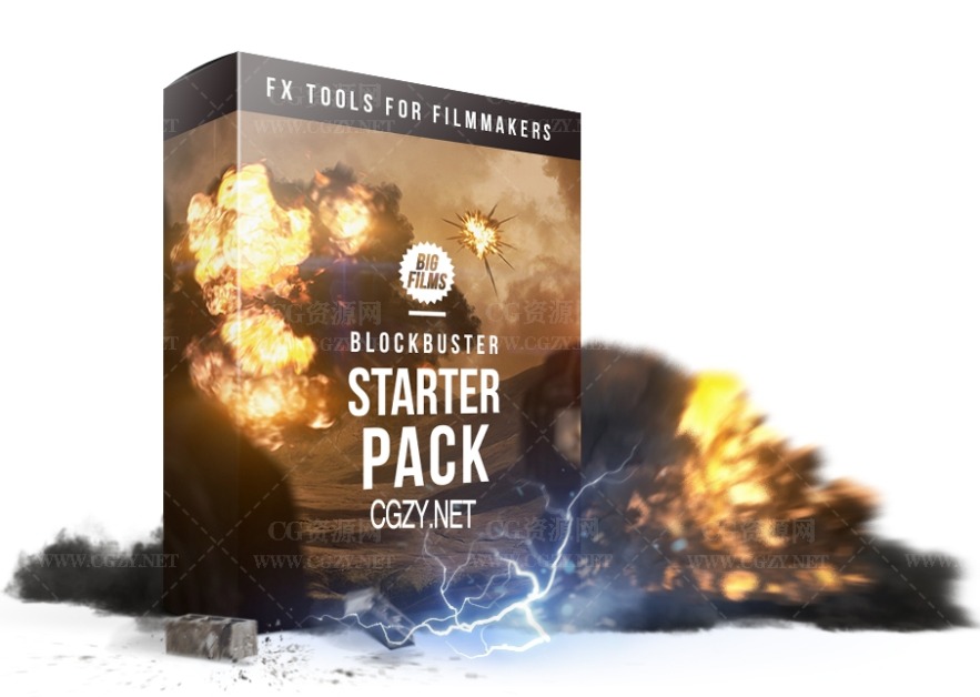 视频素材|184个爆炸火焰地面坍塌烟雾子弹穿梭流星电流闪电特效视频素材-Blockbuster Starter Pack