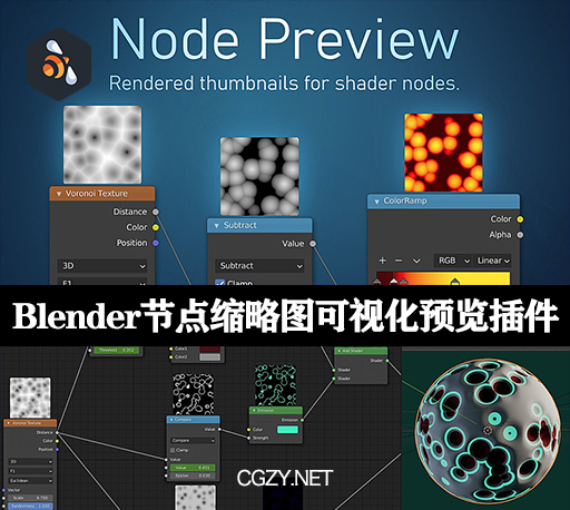 Blender插件|节点缩略图可视化预览插件 Node Preview V1.9-CG资源网