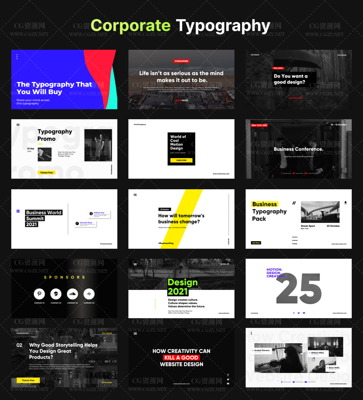 AE脚本|350种创意字幕排版设计文字动画模板下载-Just Typography Pack V2