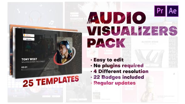 PR/AE模板|25个音频可视化模板下载-Audio Visualizers Pack