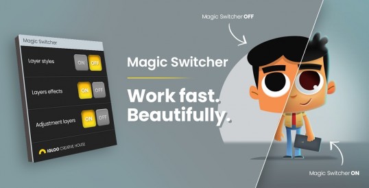 AE脚本| Magic Switcher V1.4 快速打开和关闭图层样式、效果和调整图层工具