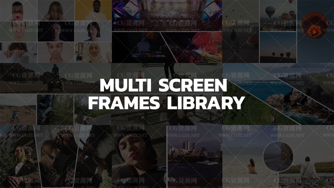 AE/PR模板|动态视频分屏效果预设模板下载-Multi Screen Frames