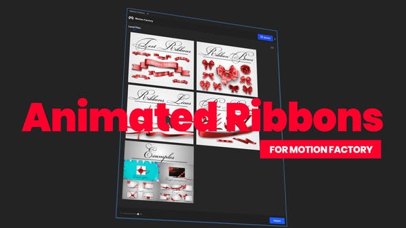 AE脚本|44个精美喜庆礼品盒丝带元素动画-Animated Ribbons for Motion Factory