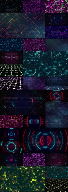 AE模板|30个未来科技背景动画素材模板-Digital Backgrounds