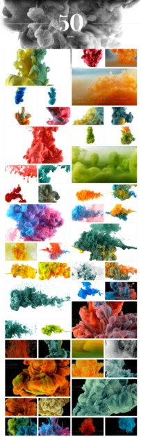 4K视频素材|50个彩色水墨微观特写溶解流体背景特效动画视频素材 mBackground Ink