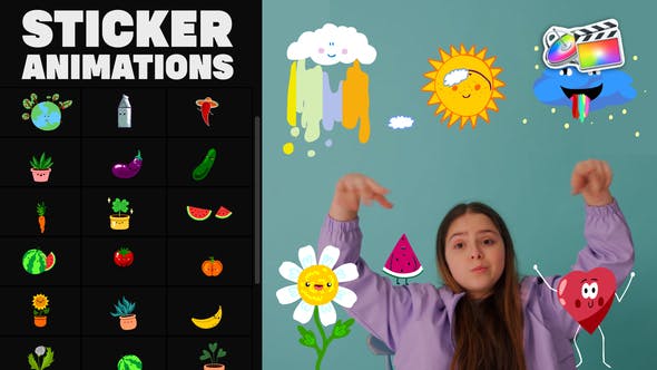 FCPX插件|25个自然Emoji贴纸动画系列-Nature Emoji Stickers Animations