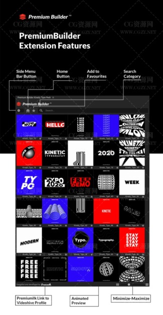 AE/PR脚本模板|300个酷炫创意动态文字排版预设包-Kinetic Typography Pack V6