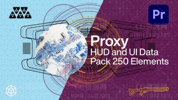 PR模板|250个未来科技HUD可视化信息数据UI界面动画元素- HUD and UI Data Pack