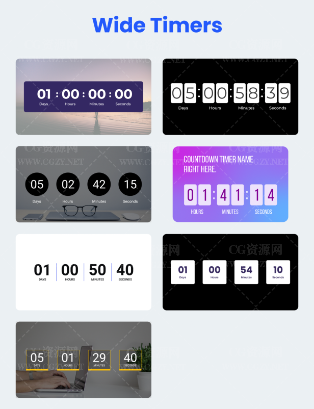 AE模板|20组数字秒表倒数计时器动画模板-Countdown Timer Toolkit V2