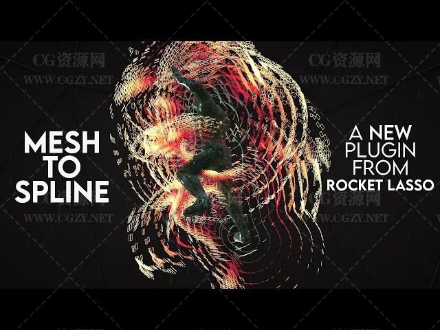 C4D插件|Mesh to Spline v1.0 Win/Mac-C4D多边形网格轮廓转样条线插件