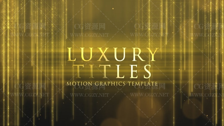 PR模板|优雅颁奖金色粒子背景文字标题开场片头-Luxury Titles