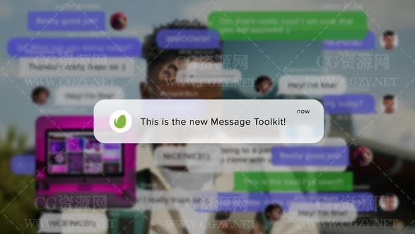 AE模板|微信短信聊天消息弹窗气泡效果模板-Message Toolkit