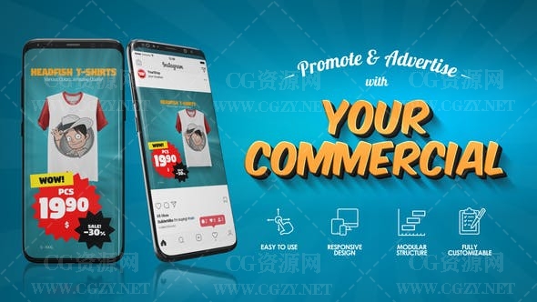 AE模板|商店商品促销打折广告宣传介绍模板-Your Commercial