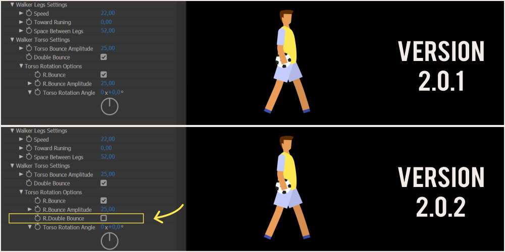 AE脚本|Walker Tool V2.0.2-AE卡通角色腿部绑定步行走路跑步动画脚本下载+使用教程