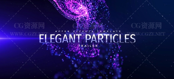 AE模板|抽象优雅粒子背景文字标题动画模板-Elegant Particles Trailer