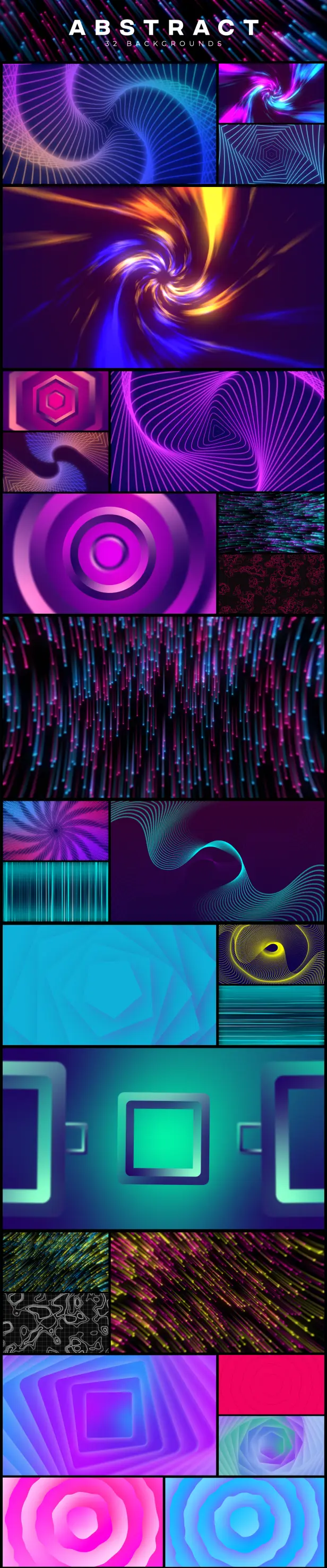 AE脚本|300+种抽象霓虹灯,粒子,背景图案循环动画素材-iBG Loop Backgrounds