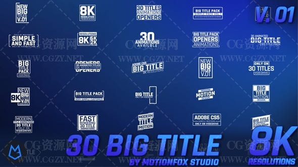 AE模板|30个8K大标题文字排版动画模板-Big Title Animation