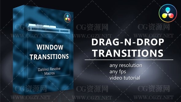 达芬奇模板|26个翻页窗口转场过渡预设模板-Window Transitions for DaVinci Resolve