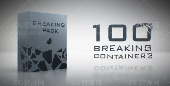 AE模板|100种随机分裂销毁破坏破碎特效动画模板-Breaking Pack