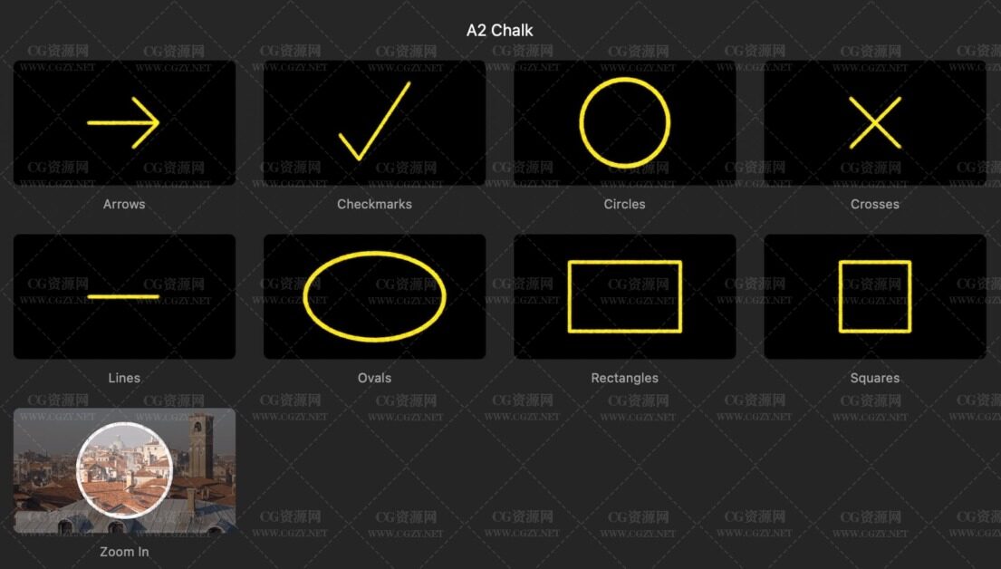 FCPX插件|手写样式箭头圆圈直线方框等标记注释擦除动画元素包 支持M1