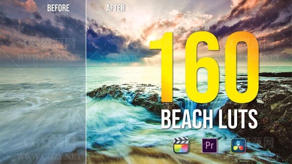 调色预设|160种户外VLOG海滩度假LUT调色预设-160 Beach LUTs Color Grading