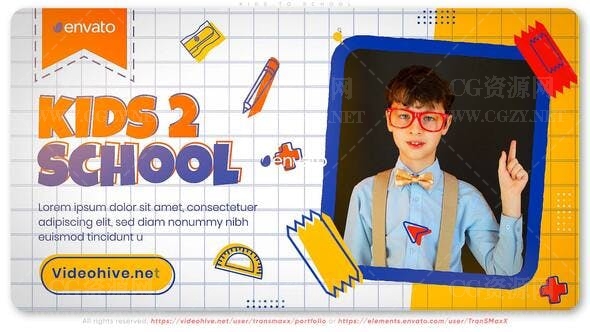 AE模板|儿童学校机构教育宣传模板-Kids To School