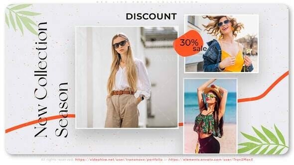 AE模板|时尚新品服装店铺折扣宣传展示模板-Red Line Fresh Collection