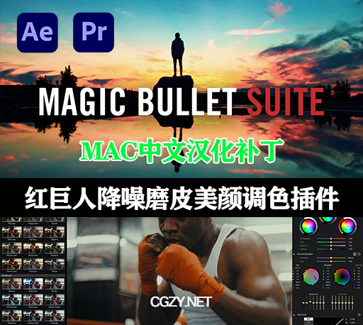 AE/PR插件|Magic Bullet Suite v15.0.0 Mac汉化补丁下载-红巨人降噪磨皮美颜调色插件套装-CG资源网