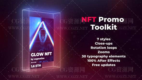 AE模板|NFT特写镜头促销展示动画模板 NFT Promo Toolkit