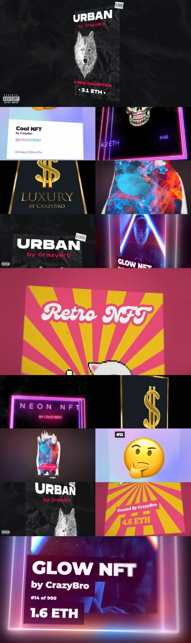 AE模板|NFT特写镜头促销展示动画模板 NFT Promo Toolkit