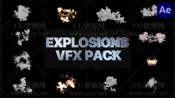 AE模板|爆炸烟雾火焰效果VFX视觉特效动画模板 VFX Explosions