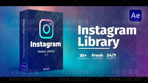 AE模板|35种手机场景促销竖屏广告商品展示宣传介绍 Instagram Stories