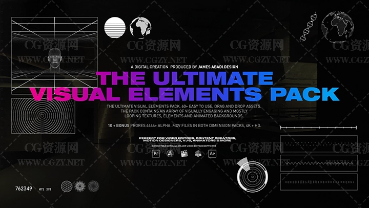 4K视频素材|70个创意视觉元素动画视频素材 The Ultimate Visual Elements Pack