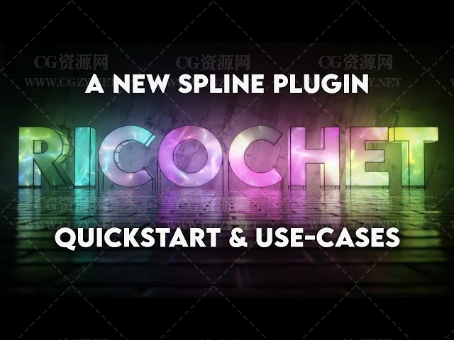 C4D插件|RocketLasso Ricochet v1.0 酷炫样条曲线填充场景特效插件