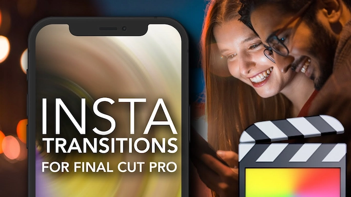 FCPX插件|33组常用竖屏运动模糊旋转滚动转场预设  Insta Transitions