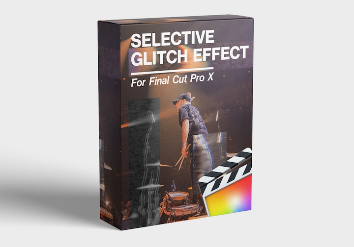 FCPX插件|自定义局部画面故障干扰效果插件 Selective Glitch Effect