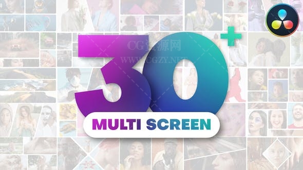 达芬奇模板|30组动态分屏多视频画面组合动画模板 Multi Screen Pack