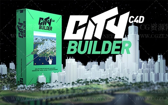 C4D插件|自适应生成三维城市楼房建筑插件预设 CityBuilder Pro Win/Mac