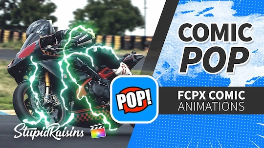 FCPX插件|66种炫酷卡通动漫MG动画元素包 自动跟踪对象 支持m1 Comic Pop 2