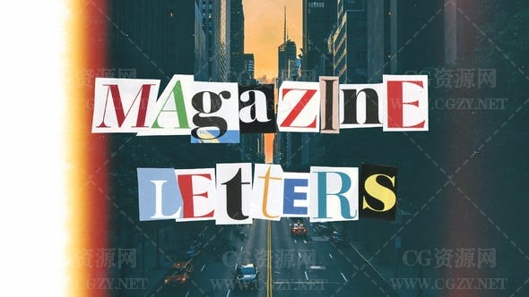 AE模板|创意字母数字符号剪纸动画元素 Magazine Cutout Letters