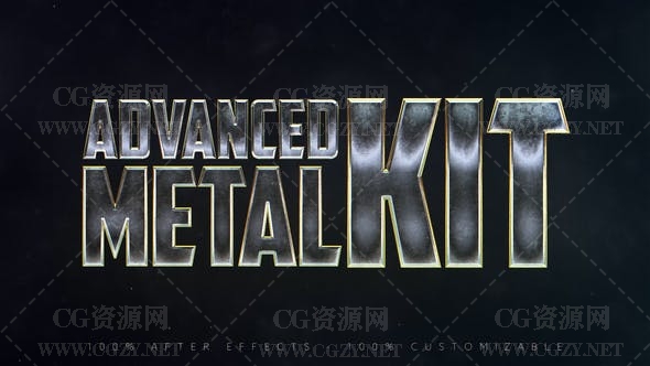 AE模板|5种高级震撼金属文字标题开场片头 Advanced Metal Kit