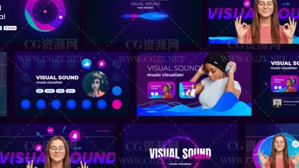 AE模板|9种炫酷音乐音频可视化效果 Music & Sound Visualizer