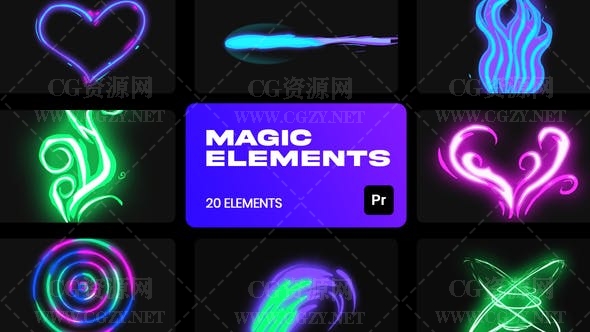 PR模板|20组魔幻卡通动漫MG动画特效元素 Cartoon Magic VFX