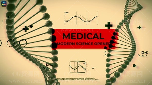 达芬奇模板|生物医疗DNA链动画开场片头展示 Medical Opener